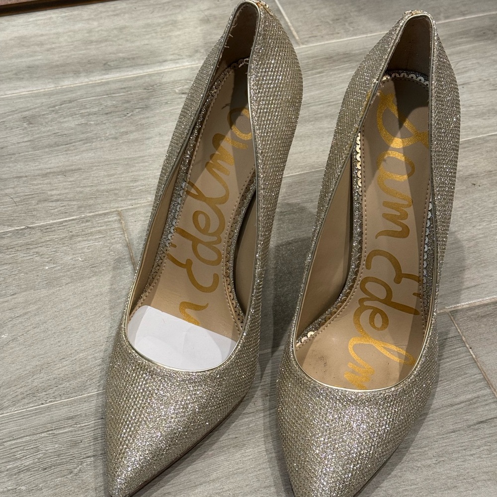 Sam Edelman Sparkling Gold Heels
